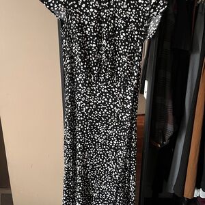 Banana Republic Black and White Midi Dress